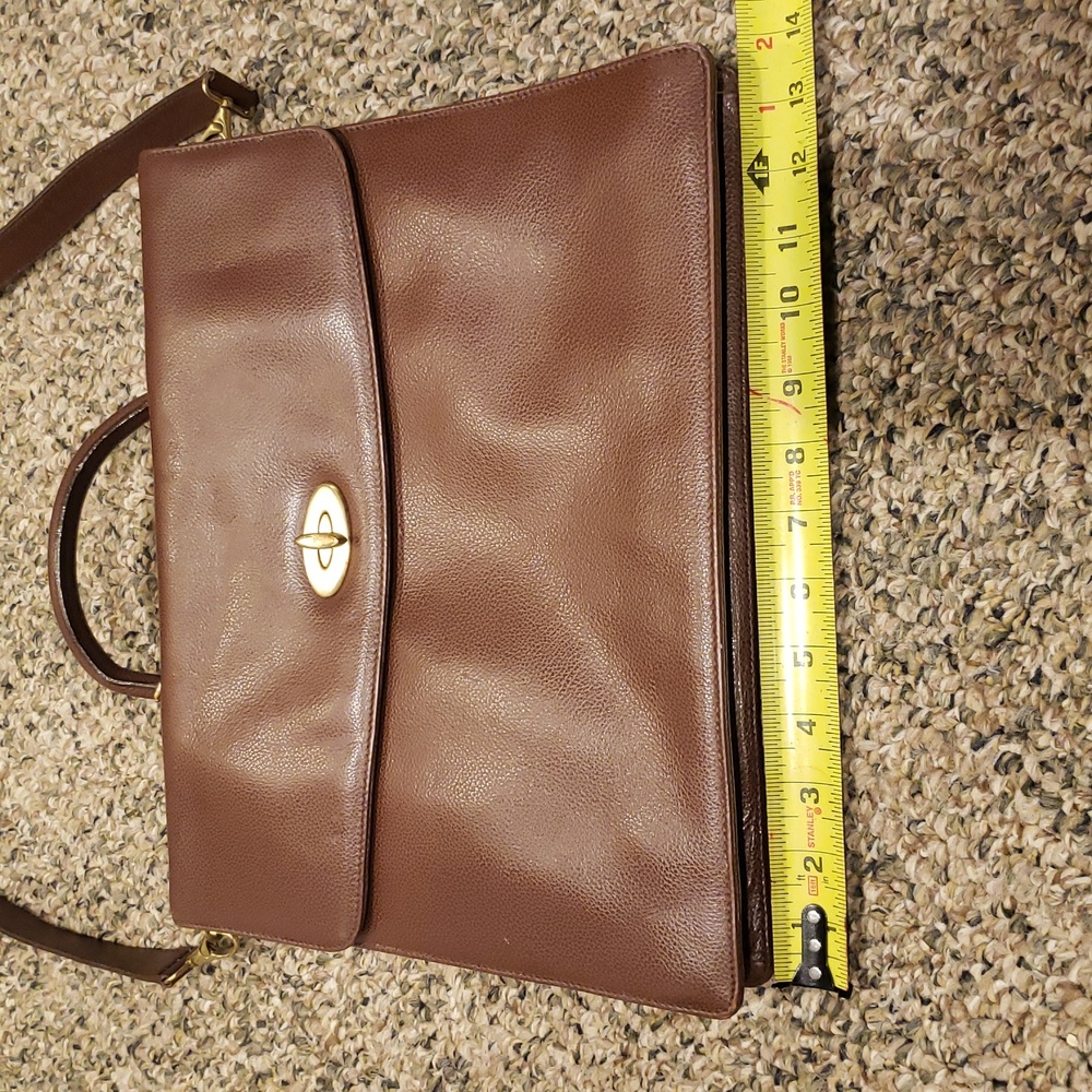 COACH vintage Brown Leather Madison Series Drake Briefcase In Beechnut